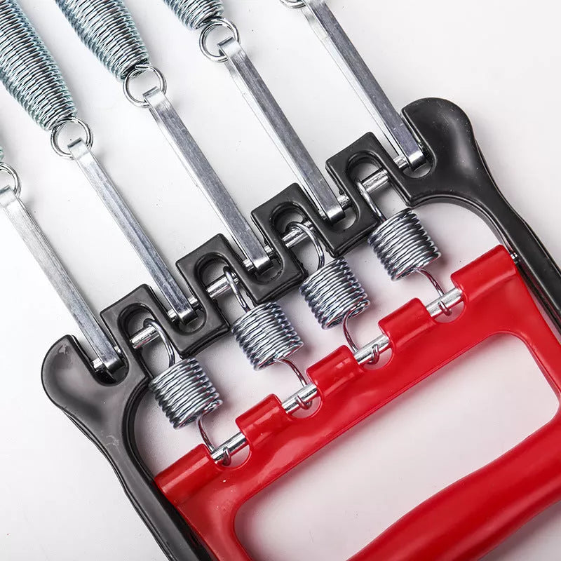 Adjustable spring tension device for arm and grip strength training