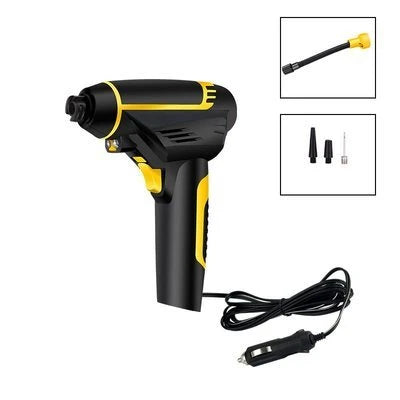 Powerful portable 12V digital air compressor for inflating tires, sports equipment, and more with automatic shut-off to prevent over-inflation