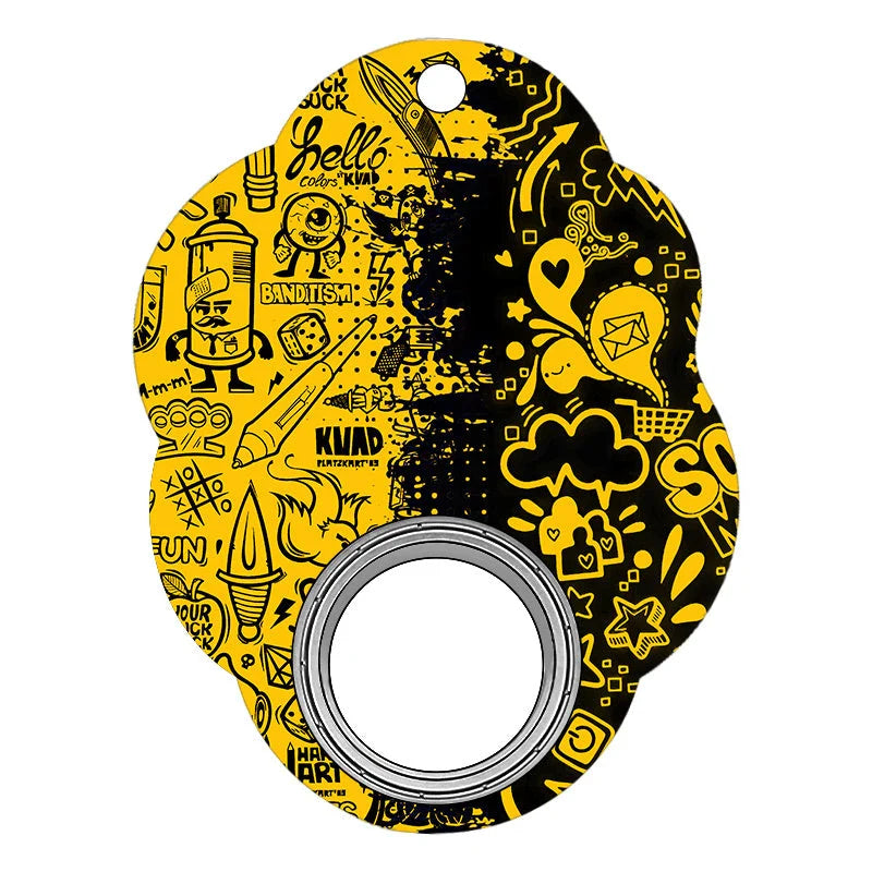 Customizable fidget spinner toy with keychain, available in various designs for stress relief and focus