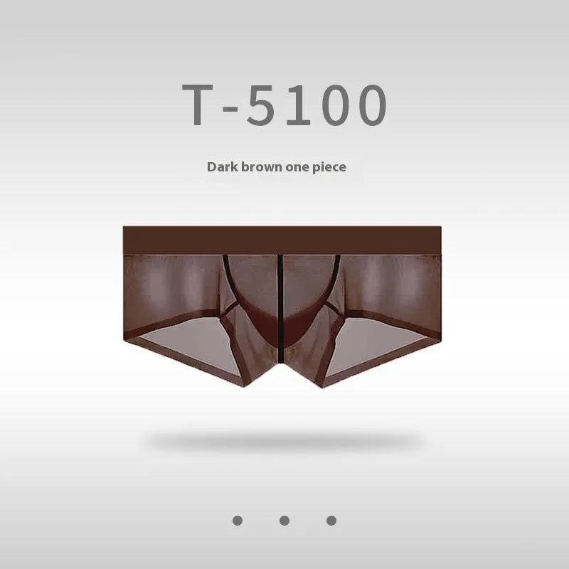 Men's seamless low-waist underwear in nylon fabric, shown in a neutral colour on a plain background.