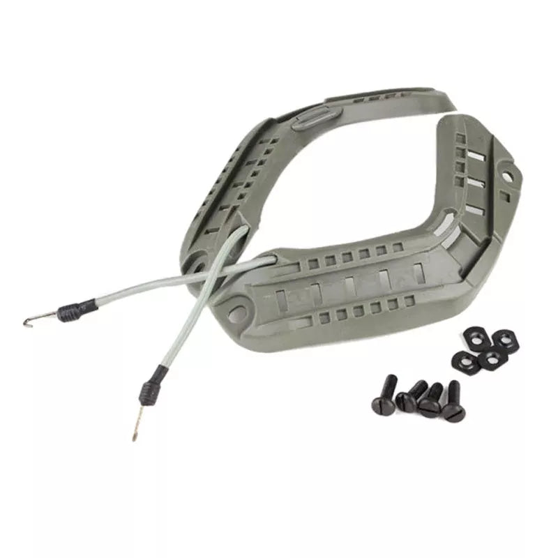 Quick helmet accessories in ABS plastic, available in mud color, black, army green, and grey