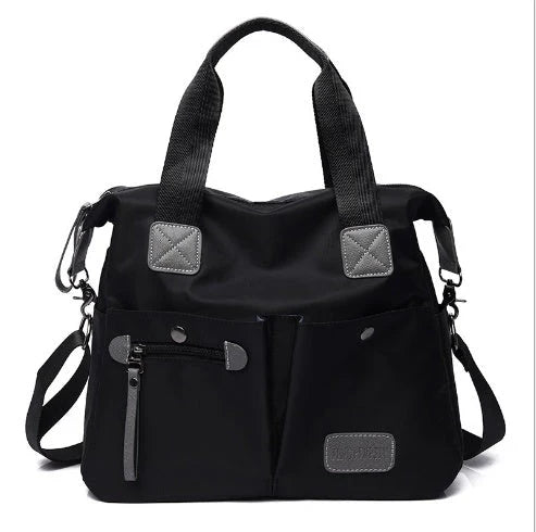 Versatile ladies handbag in various colors with multiple carry options, including handbag, shoulder bag, and crossbody styles, featuring durable construction and organizational pockets.