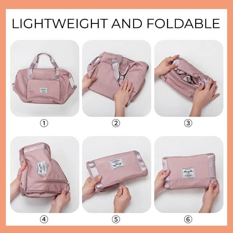 Versatile foldable travel bag with large 36-55L capacity, multiple interior pockets, and water-resistant Oxford cloth construction