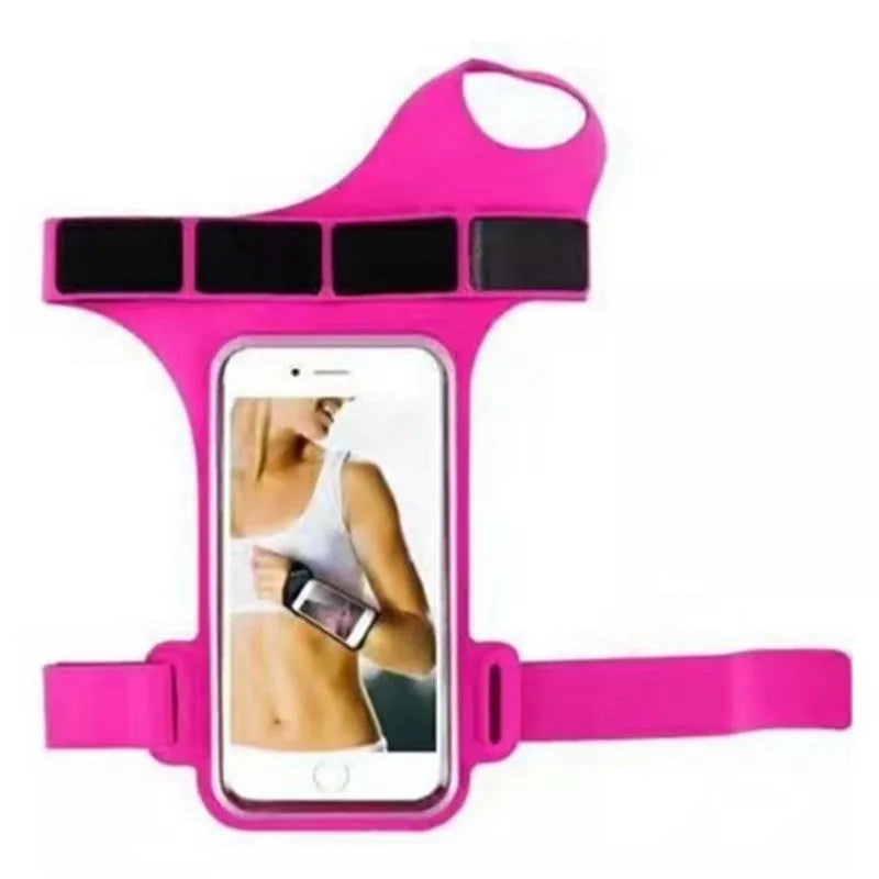 Waterproof sports armband for smartphones with card slot in black, green, blue, and rose red