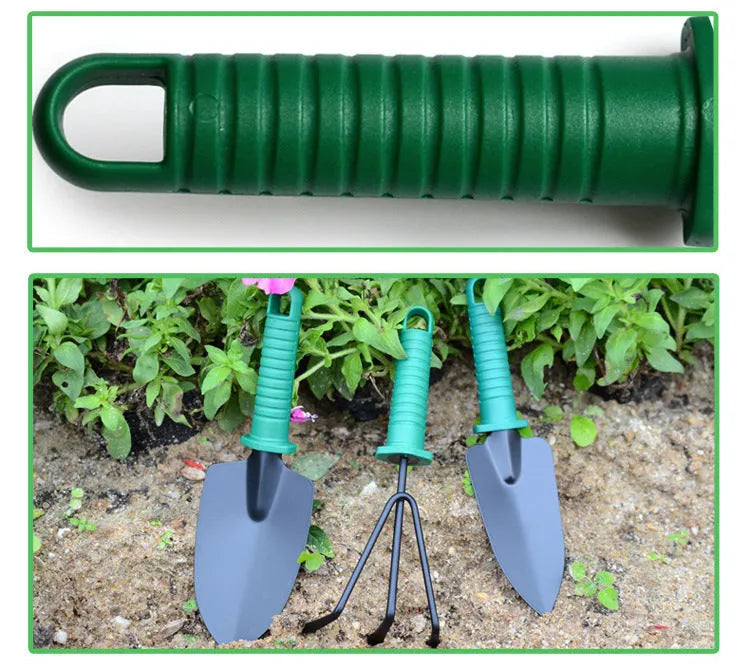 Stainless steel garden hand tool set in gardening green, planting shovel and soil loosening kit, 5-piece or 10-piece set