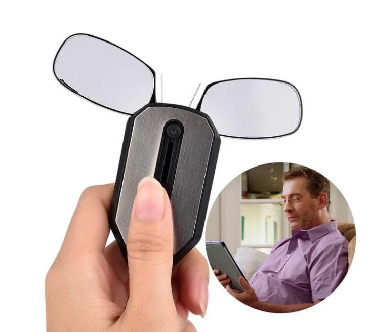 Sleek clip-on reading glasses with polycarbonate lenses for discreet and comfortable magnified vision