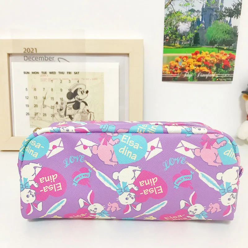 Printed cylindrical PVC pencil case, 19x6.3x7cm, Japanese cute cartoon stationery box for school students