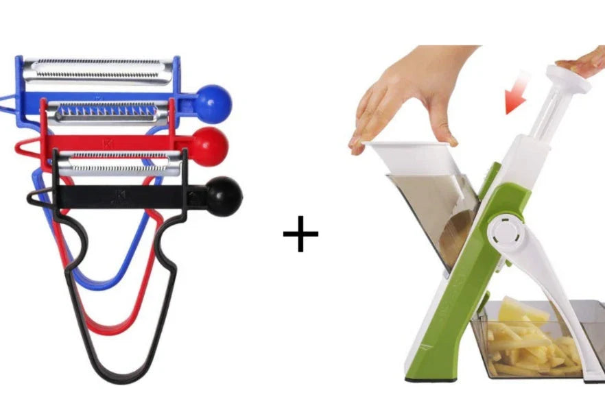 Multifunctional Vegetable Slicer and Chopper with Stainless Steel Blades and ABS Plastic Construction