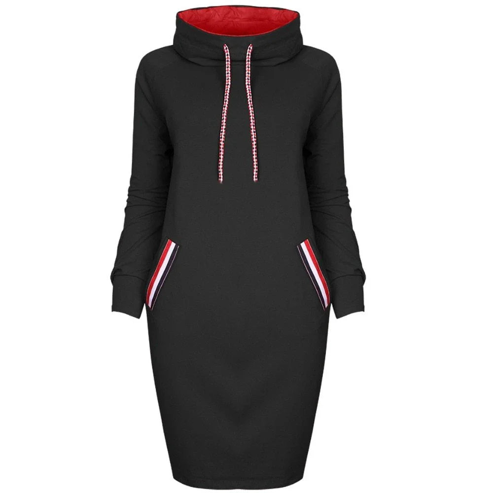 Elegant long sleeve party dress with high collar in a variety of colors and sizes