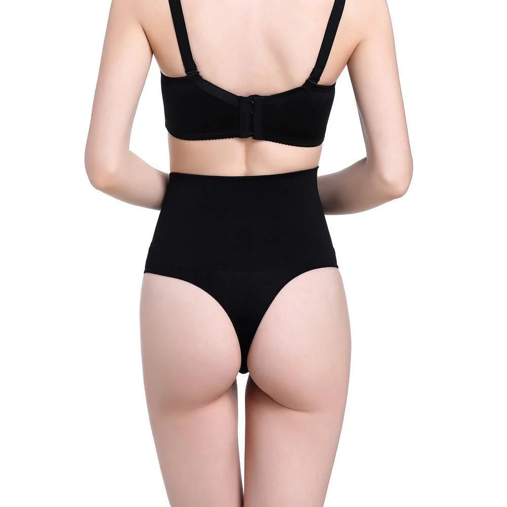 Slim Sculpting Thong with Tummy Control - Premium Chinlon Shapewear in Black and Nude Colors