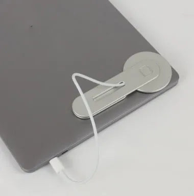 Aluminium alloy magnetic desktop stand for laptop and Apple iPhone 12 in silver colour