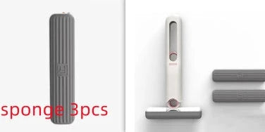 Versatile floor cleaning mop with single-handed squeeze handle, push-pull dehydration mechanism, and biodegradable cotton head