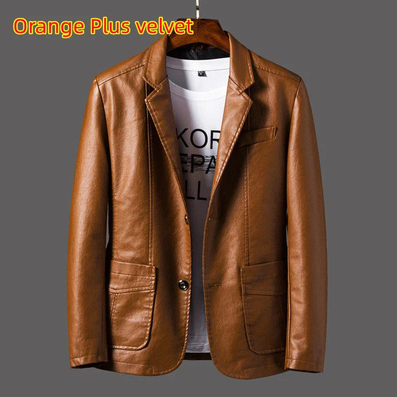 Stylish leather jacket with unique studded lapels and quilted sleeves, available in a variety of colors and sizes