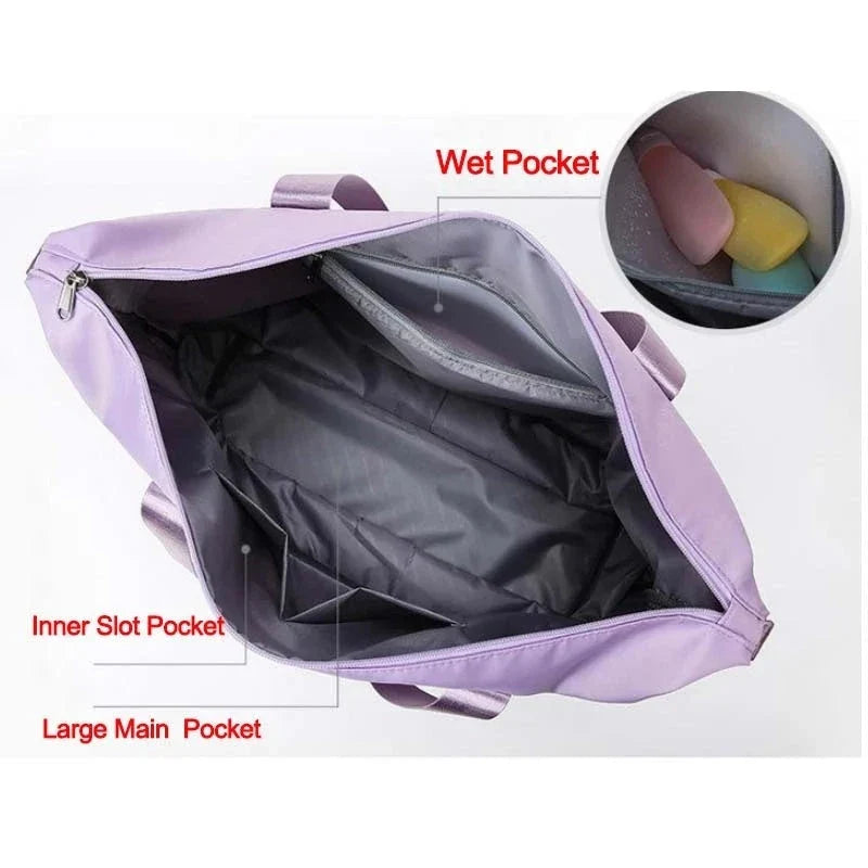 Versatile foldable travel bag with large 36-55L capacity, multiple interior pockets, and water-resistant Oxford cloth construction