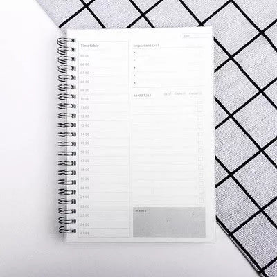 Compact daily planner with kraft paper cover and wood-free paper pages