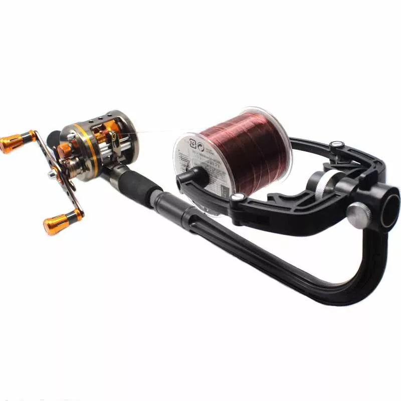 Black PVC reel fishing gear winding tool for efficient line management