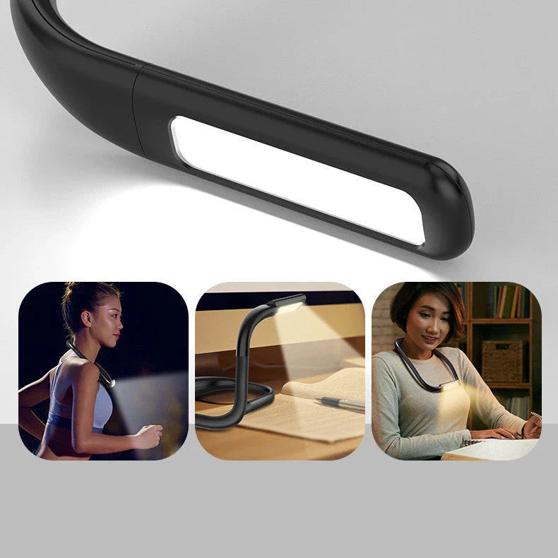 Hands-Free Dimmable LED Neck Reading Light with Flexible Gooseneck, Adjustable Lighting Modes, and Comfortable Ergonomic Design