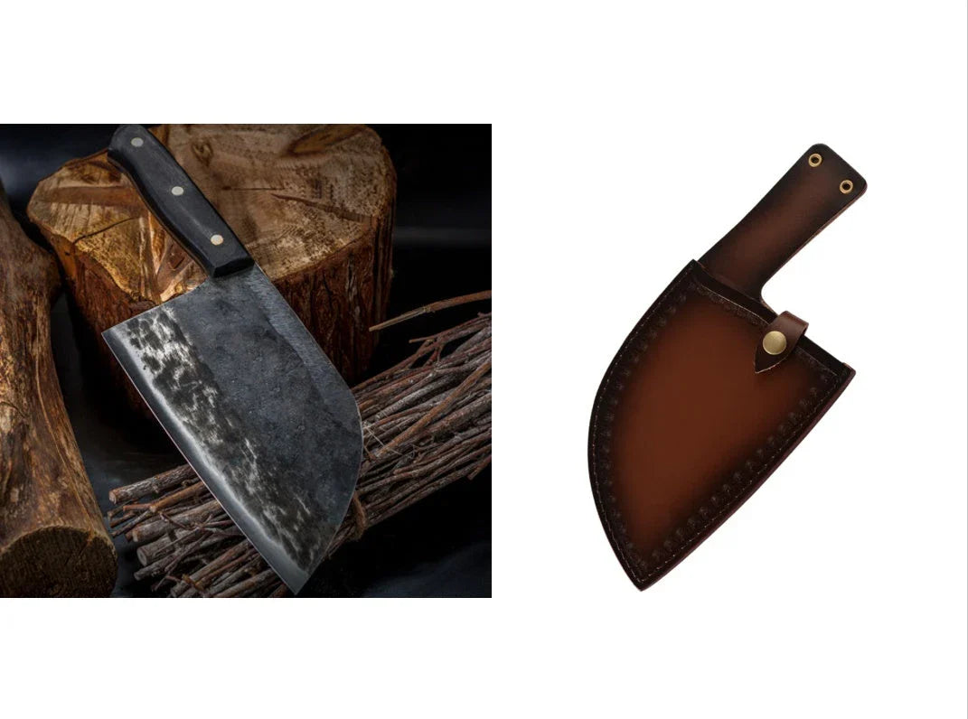 Premium stainless steel meat cleaver chef's knife with ergonomic handle and razor-sharp blade for tough cutting tasks