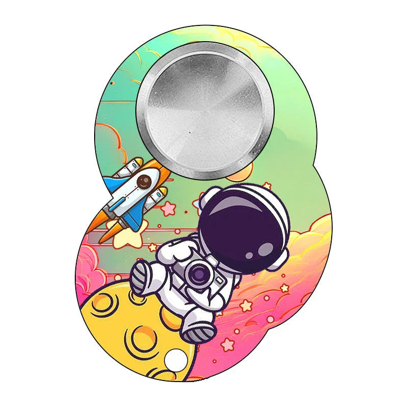 Customizable fidget spinner toy with keychain, available in various designs for stress relief and focus