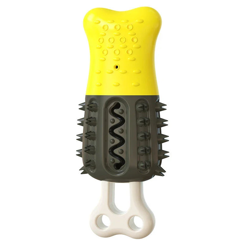Refreshing chew toy for dogs with frozen water, textured surface, and durable design for cooling, dental care, and entertainment