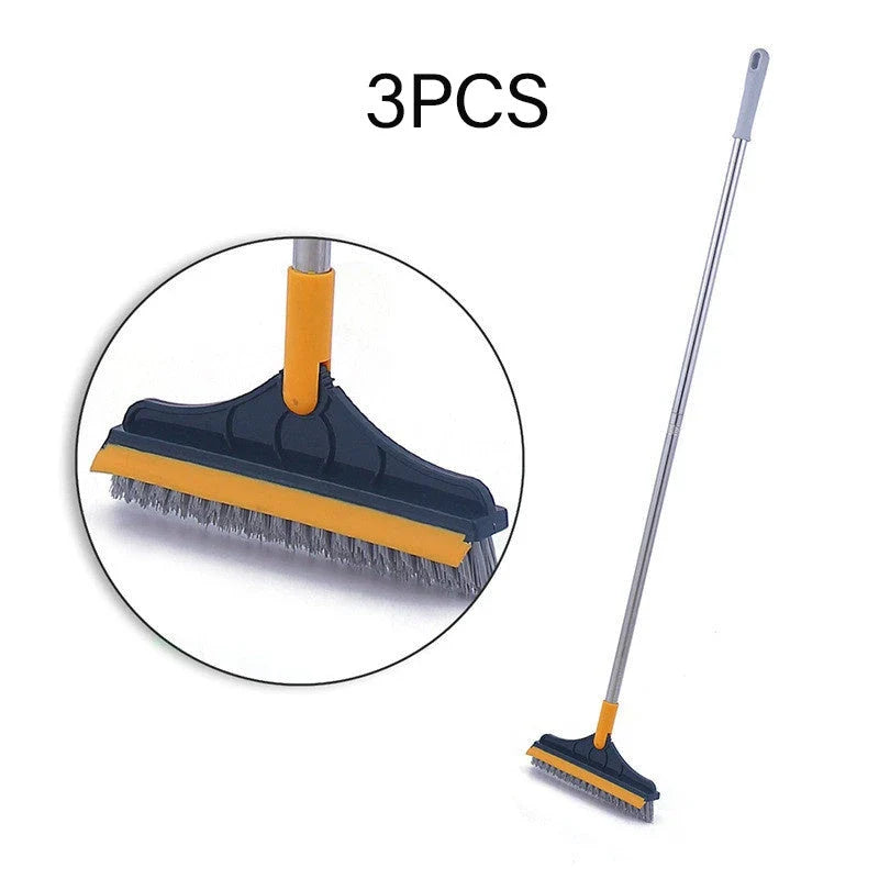Versatile floor cleaning brush with triangular head and 120-degree rotating capabilities for easy access to tight spaces and corners