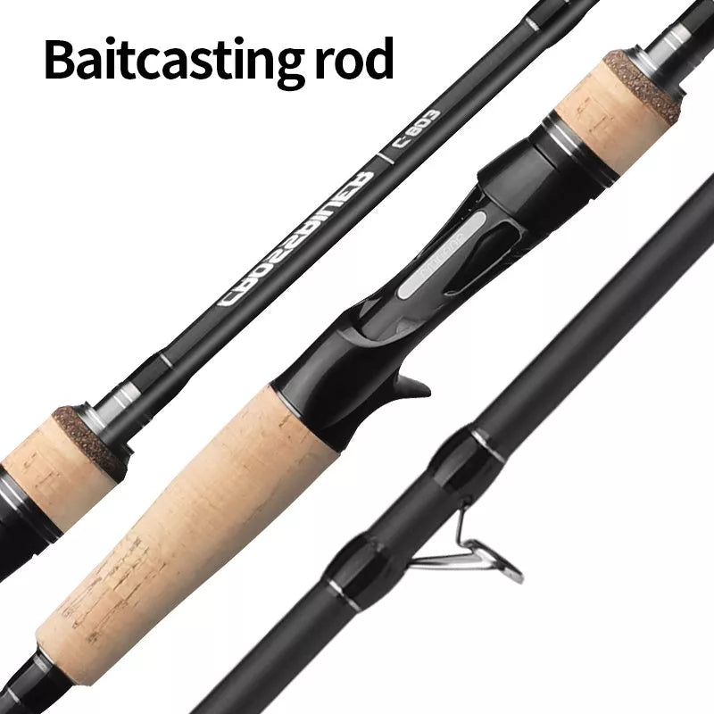 Adjustable carbon fishing rod with straight handle for freshwater fishing