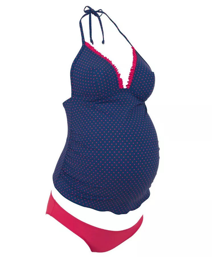 Pregnant women split bikini with floral pattern and high elasticity fabric