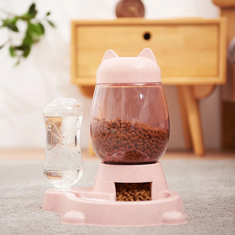 Automatic 2-in-1 Pet Feeder and Waterer with Gravity-Powered Design, Removable Lid, and Durable Non-Slip Base