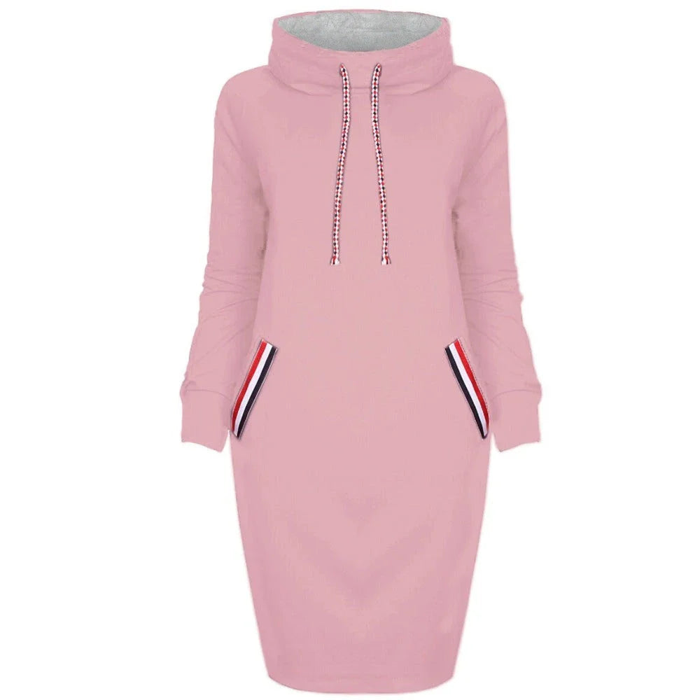 Elegant long sleeve party dress with high collar in a variety of colors and sizes