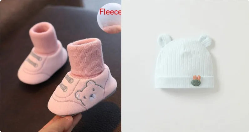 Baby cloth shoes in pink, blue, or khaki with non-slip sole, indoor toddler shoes, inner lengths 11cm to 13cm