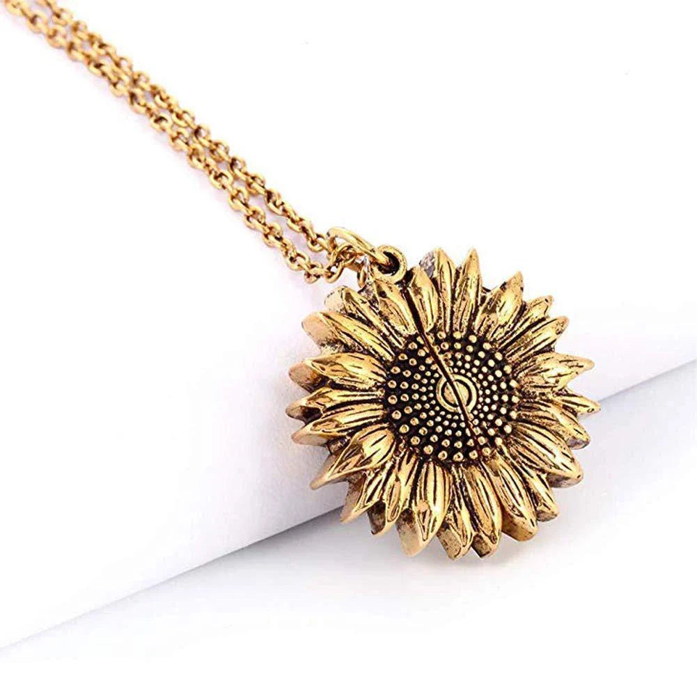 Radiant sunflower charm necklace with adjustable chain for a personalized fit
