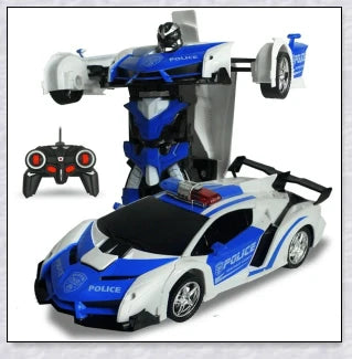 Transformix Transformer Car changing from a sleek racer to an impressive robot with flashing lights and sounds