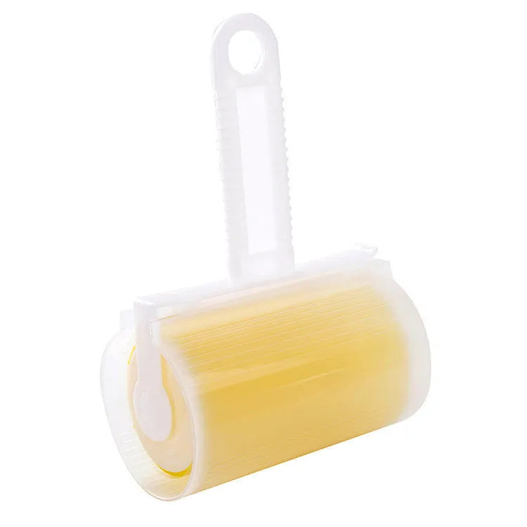 Washable lint roller in blue, green, pink, or yellow with reusable adhesive for pet hair removal