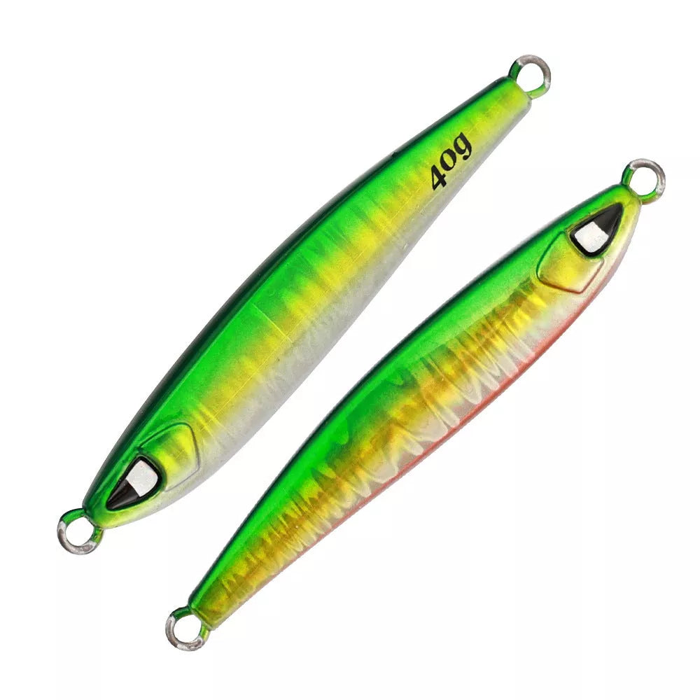 Sea Fishing Long Shot Iron Bait in various colors and weights for effective fishing