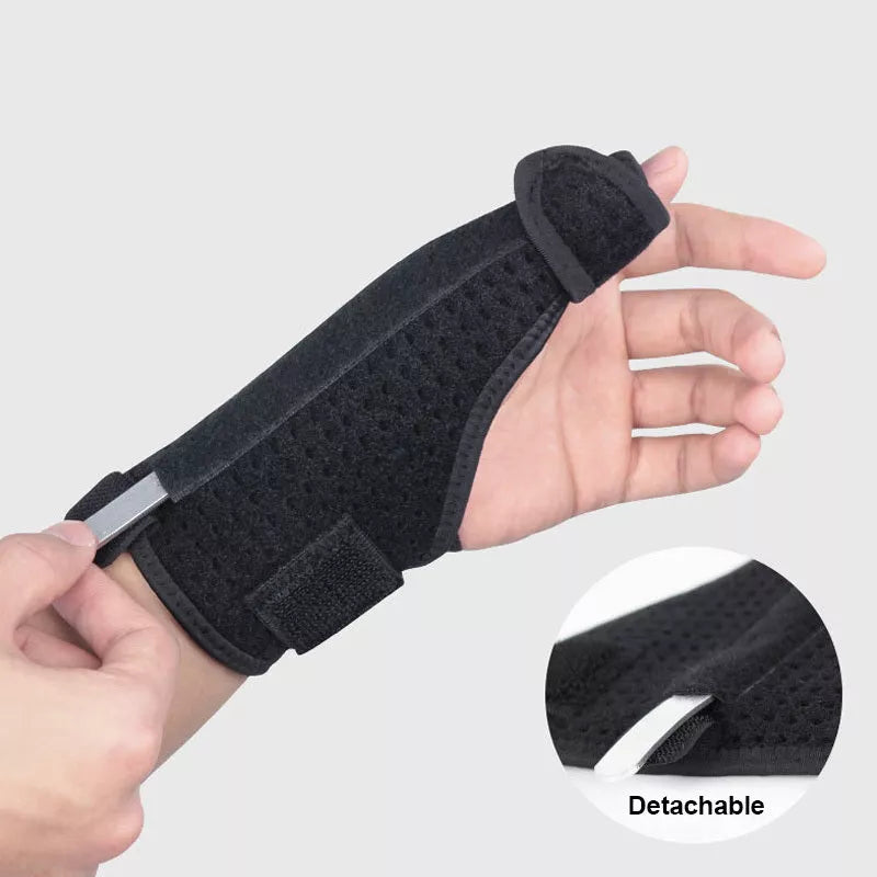 Thumb steel bar support hand guard for wrist injury recovery
