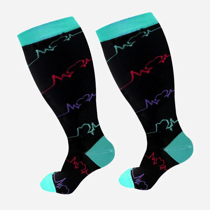 Premium plus-size compression socks with bamboo fibers for superior comfort and support
