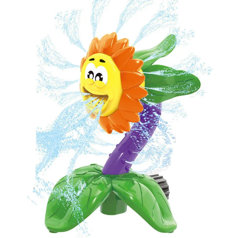 Colorful outdoor water sprinkler toy with cactus-shaped design for kids to enjoy in the backyard