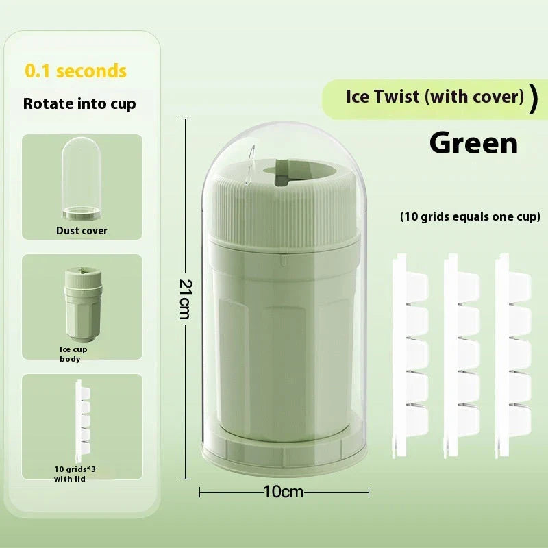 Ice tray with twist-release mechanism for easy ice cube removal, made of high-quality materials and available in various colors