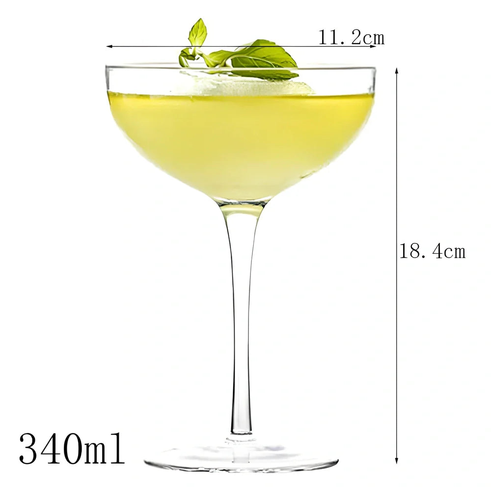 Creative transparent lead-free glass cup with seamless flat base for cocktails, 210ml capacity