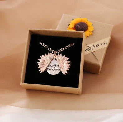Radiant sunflower charm necklace with adjustable chain for a personalized fit