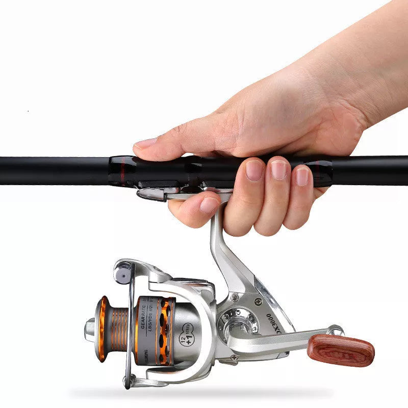 Corrugated Longji Fishing Rod Set with light hard carbon construction and fishing reel
