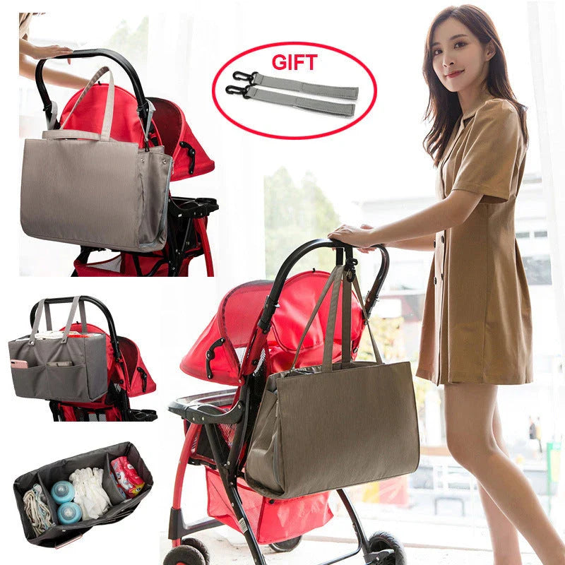 Versatile Folding Mother and Baby Diaper Bag with large capacity, foldable design, and multiple compartments for organizing baby essentials