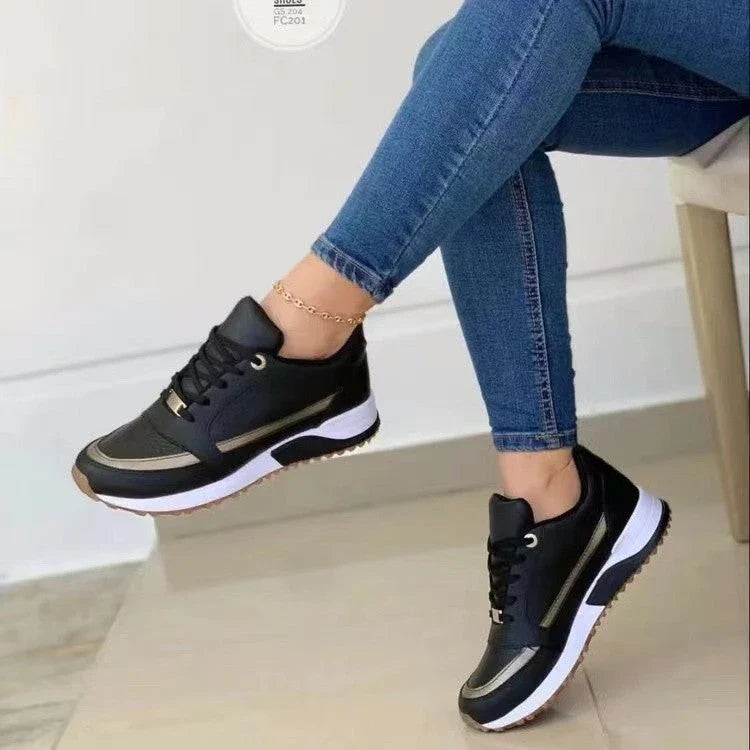 Stylish lace-up sneakers with sequin design, available in multiple color options for women