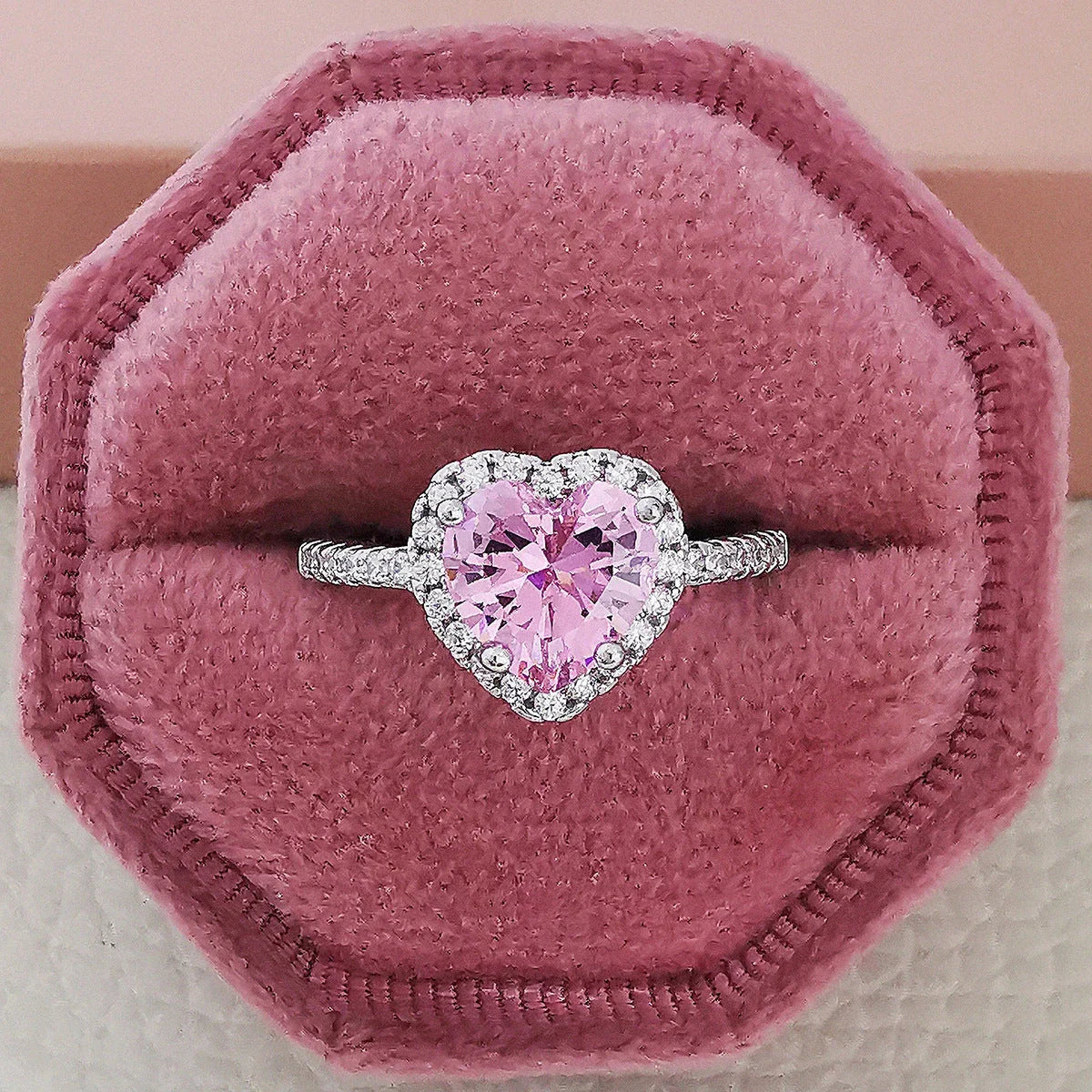 Chic multicolor cubic zirconia wedding rings for women featuring a sleek geometric design and premium copper construction