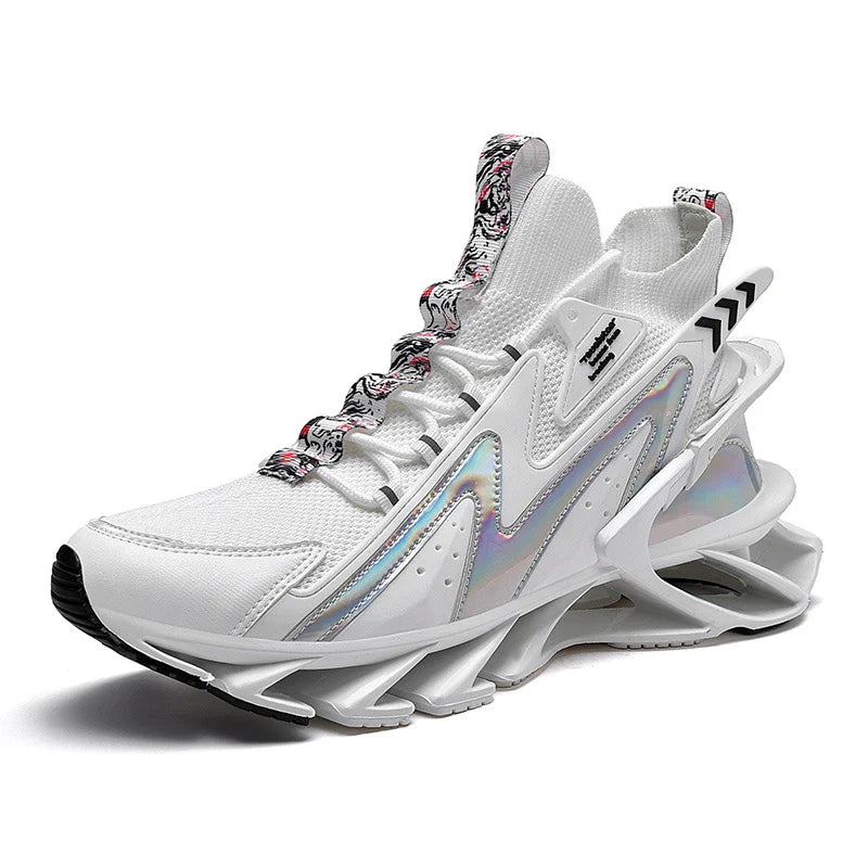 Casual sports shoes with breathable mesh upper, thick shock-absorbing soles, and stylish design