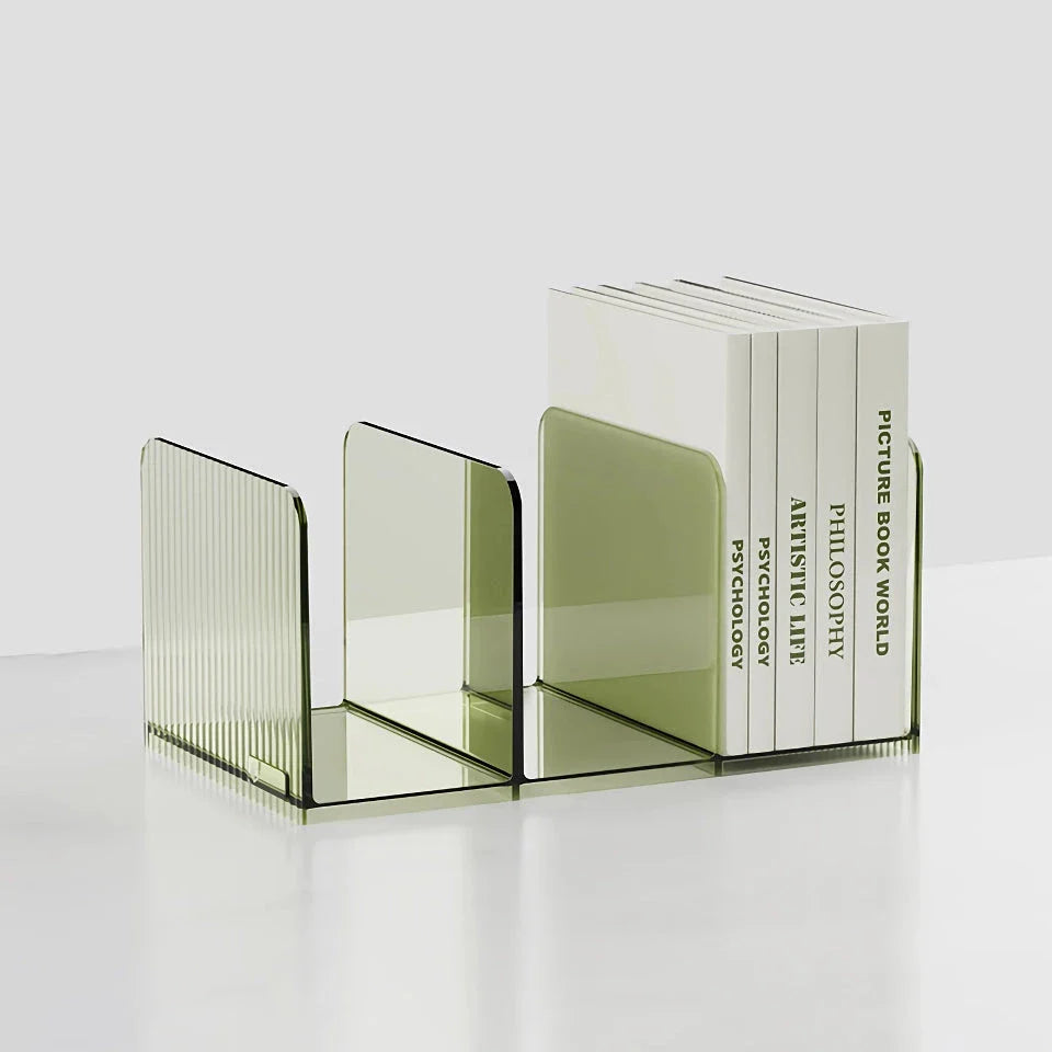 Transparent acrylic book stand holder for organizing desks, notebooks, and documents