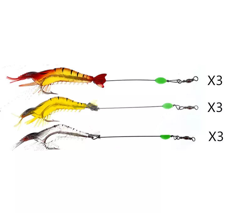 SK-46 Shi Hang Shrimp fishing lure with hook in various colors for river fishing