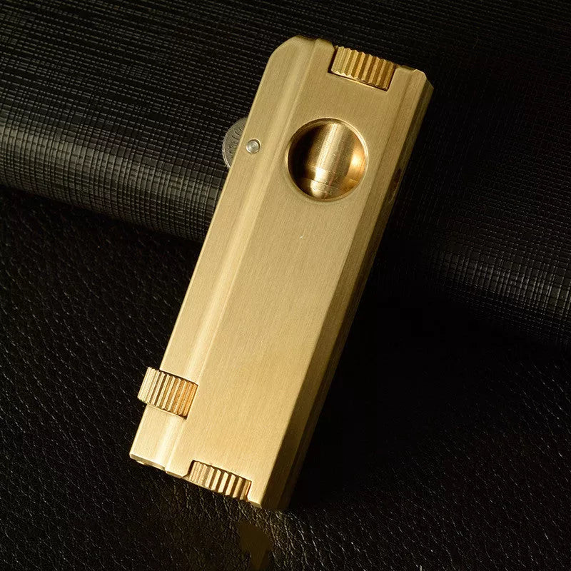 Vintage brass heavy duty trench lighter with kerosene fuel