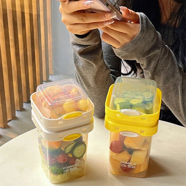 Versatile Meal Prep Container with Dual Compartments for Portable Lunch Box