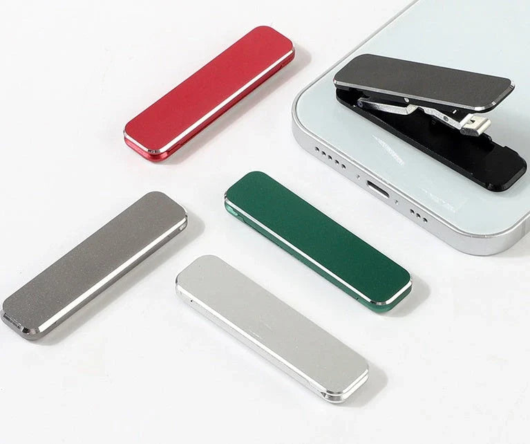 Versatile aluminum alloy folding phone stand with adjustable viewing angle for hands-free mobile productivity